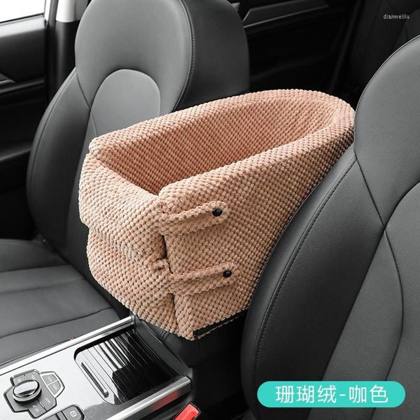 Cojines de asiento Compartimento central del coche Almohadilla antisuciedad para mascotas Perrera Cojín pequeño para gatitos de peluche Suministros de viaje extraíbles y lavables