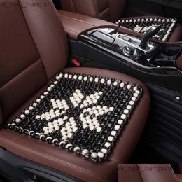 Cojines de asiento Coche Ers Maple Wood Bead Cojín Mas Mat Verano Fresco Transpirable Oficina Er Drop Entrega Automóviles Motocicletas Interior DH2LH