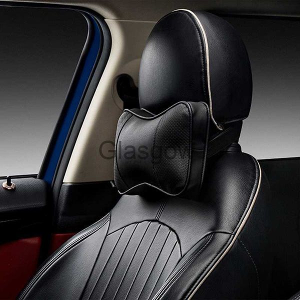 Coussins de siège en cuir de voiture Appui-tête Oreiller Protection des soins du cou pour Mini Cooper S JCW R55 R56 F55 F60 Smart 451 453 Accessoires de voiture universels x0720