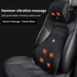 Coussins de siège Soutien lombaire de voiture Massage électrique Appui-tête Oreiller de cou Oreillers de massage de voiture Coussin de taille confortable Soulager la fatigue du conducteur Q231018