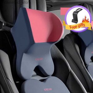 Coussins de siège Oreiller lombaire en mousse à mémoire de forme de voiture Support lombaire de voiture Appui-tête Oreiller cervical Support universel Oreillers cervicaux doux Q231019