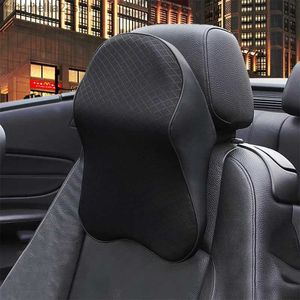 Zitkussens Auto Nekkussen Verstelbare hoofdsteun 3D Memory Foam Auto Hoofdsteun Reiskussen Neksteun Houder Stoelhoezen Auto Styling Q231018