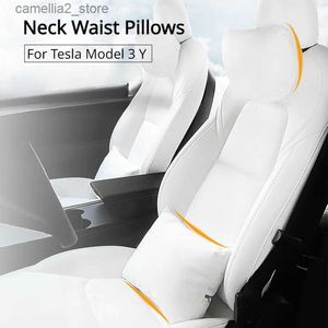 Zitkussens Auto Nek Taille Kussens voor Tesla Model 3 Y Zacht Comfortabel Zit Nekkussen Hoofdsteun Lendensteun Auto-interieur Accessoires Q231018