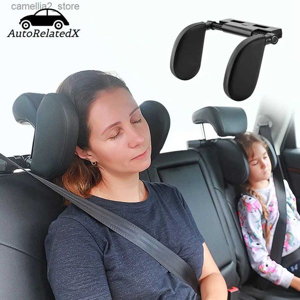 Coussins de siège Siège de voiture appui-tête oreiller tissu cou soutien oreiller côté tête soutien voyage coussin de couchage pour enfants adultes partie intérieure Q231018