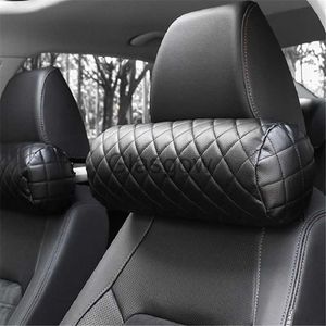 Coussins de siège CHIZIYO mousse à mémoire de forme voiture cou oreiller cuir PU Auto cylindrique chaise de bureau traversin appui-tête prend en charge coussin coussin noir x0720