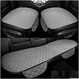 Coussins de siège Coussins Accessoires intérieurs Lin Er Coussin avant arrière Coussin de protection de siège de voiture Tapis Pad Camion Suv Van Style Aa230520 Drop Dh9L7