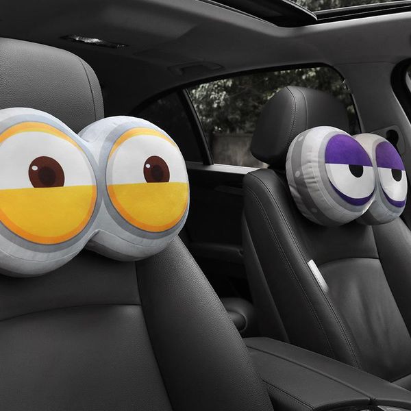 Cojines de asiento Cute Increative Car Headrest Memory Cotton Neck Pillow Funny Auto Rest Cojín Soft Travel Accesorios