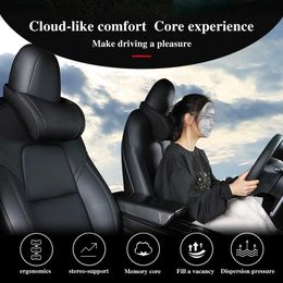 Coussins de siège pour Tesla modèle 3 Y X S 2017-2022, appui-tête de siège de voiture, oreillers de cou en mousse à mémoire de forme, soutien-tête, accessoires de voyage automatiques Q231018