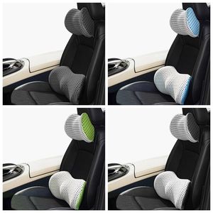 Coussins de siège en maille respirante pour voiture Coussin lombaire Appui-tête Oreiller Doux Support Mousse à mémoire