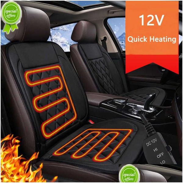 Coussins de siège Nouveau chauffage de voiture 12v coussin en soie ers électrique chauffant chauffant chauffeur d'hiver accessoires drop livraison automobiles automobiles otjxe