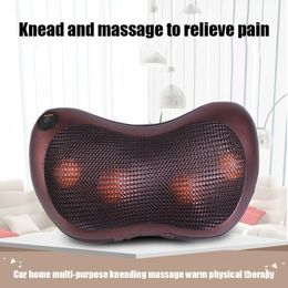 Siège coussins relaxation massage oreiller vibrateur électrique têtes d'épaule du dos de chauffage à pétrissage infrarouge thérapie shiatsu masseur de cou