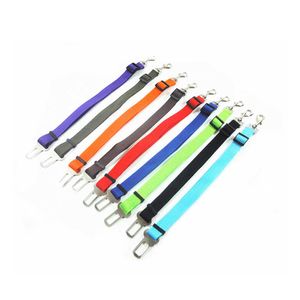 Ceinture de sécurité harnais laisse Nylon chien ceinture de sécurité laisses chiens de compagnie ceintures de voiture chiot voyage Clip fournitures 10 couleurs en gros