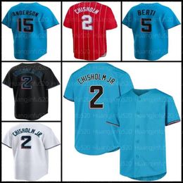 Hombres Mujeres Jóvenes Niños Chisholm Jr. Camisetas de béisbol Brian Anderson Jesús Aguilar Miguel Rojas Isan Sandy Alcantara Jon Berti Cooper Jersey