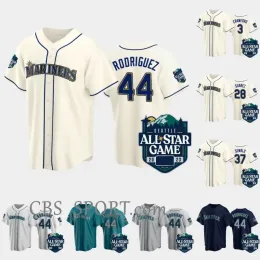 Wholesale Seattle 44 Julio Rodriguez Mariners 2023 All-Star Jersey J.P. Crawford Adam Frazier Jesse Winker Eugenio Suarez jerseys From m.