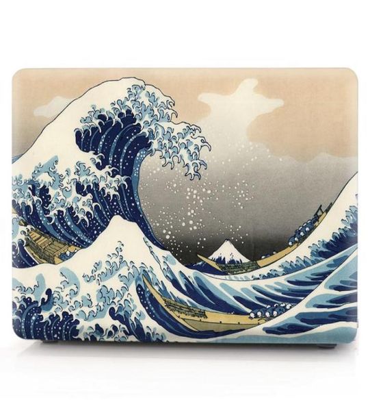 Étui de peinture à l'huile de mer pour pomme MacBook Air 11 13 Pro Retina 12 13 15 pouces Barre de touche 13 15 Shell de couverture d'ordinateur portable5041075