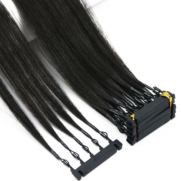 Las extensiones de cabello virgen 6D de segunda generación se pueden personalizar para resaltar las herramientas del salón del conector del cabello Extensiones de cabello con micro anillo en bucle