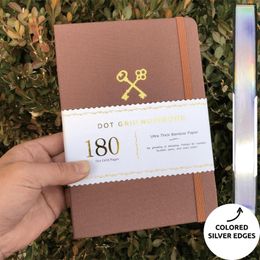 Secret Keeper A5 Dot Grid Notebook Stipped Journal 180GSM Bamboo binnen papier Waterdichte stof hardcover
