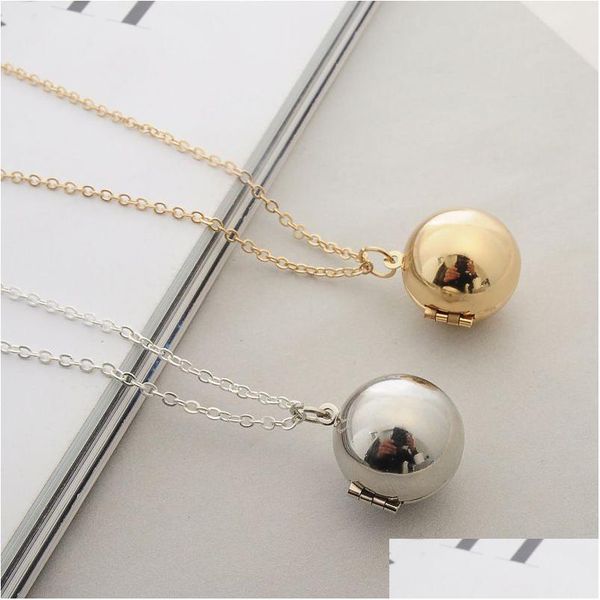 Secret Mes Ball Médaillon Collier Or Sier Pendentif Personnalisé Sur Mesure Note Cadeau Pour Amant Meilleur Ami Livraison Directe Dhmv1