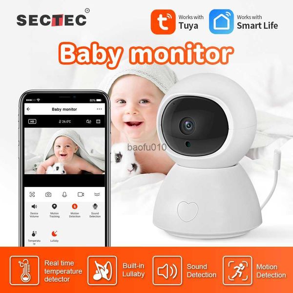 SECTEC Night Vision Nanny Caméra de sécurité vidéo Tuya Moniteur bébé sans fil PTZ HD Reconnaissance faciale Inddor Babysitter Caméra L230619