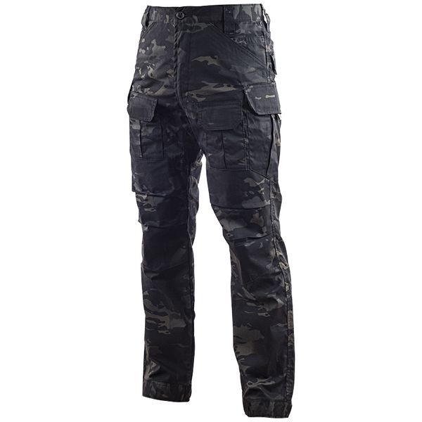 Sector Seven Military Multi Bolsillos Pantalones de carga Camuflaje oscuro Pantalones tácticos regulares Pantalones de hombres activos LJ201104