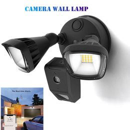 Beveiligingsverlichtingscamera Home Buiten Wall Lamp Smart Lighting Flood Light WiFi Dual LED Floodlight, Motion-Activated, HD Live View, werkt met Tuya, Garage Spotlight