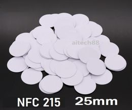 Sécurité NFC Sticker 215 Chip Coin Tag 25 mm Carte NFC Forum Type 2 Tag 540 octets pour tous les téléphones mobiles NFC pour le contrôle d'accès Lockin4682798