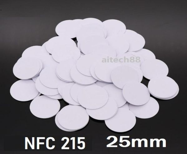 SEGURIDAD Sticker NFC 215 TAGA DE MUNIA DE CHIP CARD de 25 mm Foro NFC Tipo 2 Etiqueta 540 bytes para todos los teléfonos móviles NFC para el control de acceso Lockin4682798