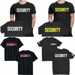 T-shirt de sécurité Frt Back Print Mens Tee Staff Uniforme d'événement Travail masculin Vêtements Combinaison à manches courtes Blouses Graphic Tee Top T53P #