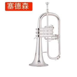 Sedson Flugelhorn verzilverde B Flat BB Professionele trompet Top Muziekinstrumenten in Brass Trompete Horn Professional Performance of T Key Gold