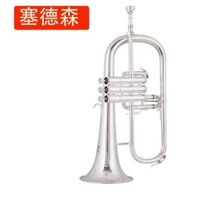 Sedson Flugelhorn verzilverde B Flat BB Professionele trompet Top Muziekinstrumenten in Brass Trompete Horn Professional Performance of T Key Gold