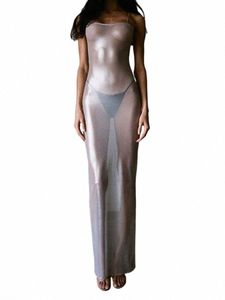 Voir à travers Maxi Dr Femmes Sexy Strappy Dres Body-sha Robe Femme Superbe Hipster Attirewear Vêtements i3TP #