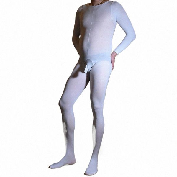 Voir à travers les hommes Sexy combinaison transparente Srockings collants Leoatrd pyjama une pièce S947 #