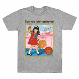 à plus tard T-shirt hommes femmes Fun Satire manches courtes surdimensionné Cott 3XL T-shirt Persality Street Tee Vêtements Casual Top 68mL #