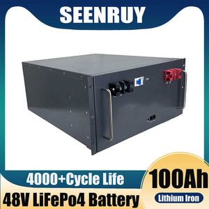 SEENRUY 48V 100AH Lifepo4 4.8kwh Lithium Batterry Bluetooth APP Lithium Iron Phosphate RS485 Communication Base with 10A Charger