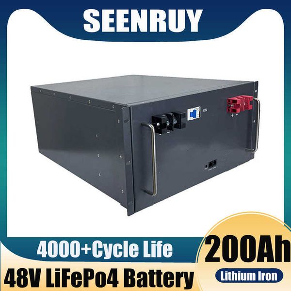 SEENRUY 48V 200AH Lifepo4 9.6kwh batterie au Lithium Bluetooth APP Lithium fer phosphate RS485 Base de Communication avec chargeur 10A