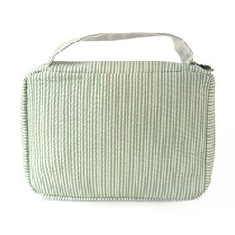 Groene Seersucker Bag Organizer 25pcs GA Warehouse Stripes Bijbel Cover Seersucker Collectie Enkel Handvat Bijbelstudie Present seersucker dagboek cover DOM145