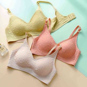 Seersucker liquide doux soutien tasse surface sous-vêtements sans anneau en acier respectueux de la peau respirant beau dos soutien-gorge sans couture T220726