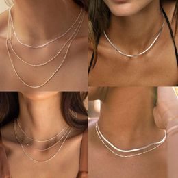Collar segmentado, collar de diseñador de joyería de moda, collar de cuello de espesas de espesas para mujeres, este collar de cadena de serpiente gruesa en capas Joyas