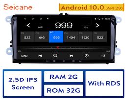 Seicane Android 10.0 2din Car Radio GPS GPS Multimedia Player pour VW // Golf / Polo / Tiguan / Passat / B7 / B6 / Leon / Skoda / Octavia5666643