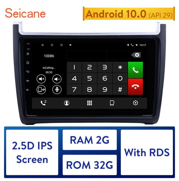 Seicane Car GPS HD Android 10.0 IPS Navi Auto Radio para 2012-2015 VW Polo Soporte CarPlay TPMS DVR Multimedia Player6123454