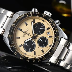 Montres-bracelets Seik pour 2023 Montres pour hommes Six aiguilles Tous les cadrans fonctionnent Montre à quartz de haute qualité Top Marque de luxe Chronographe Horloge Bracelet en acier Mode Montre de luxe