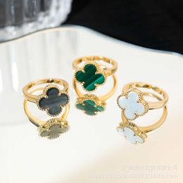 Seiko Edition Top Vancefe Ring v Golden Single Flower Ring For Women 925 Silver Advanced Feeling Beimu Diamond Ring