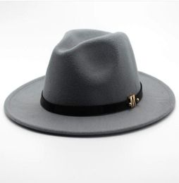 Seioum New Brand Wool Men039s Negro Fedora Gat para caballero Woolen Wide Brim Iglesia de jazz Cap Vintage Panama Sun Top Hat D190112664215