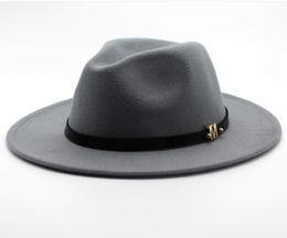 Seioum Nieuw Merk Wol Men039s Zwarte Fedora Hoed Voor Gentleman Wollen Brede Rand Jazz Kerk Cap Vintage Panama Zon Top hoed D190112299689