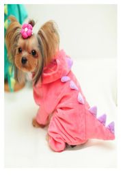 SEIS Hond Dinosauruspak Halloween Kat Kostuum Huisdier Dino Hoodie voor kleine en middelgrote honden Winterwarme kleding4352942