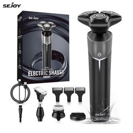 SEJOY 5IN1 RAGNER ÉLECTRIQUE pour les hommes IPX7 IPPHERPOR ROTARY Smart Senting Beard Trimm Voyage et Home Use Mens 240420