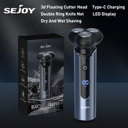 Rasage électrique sejoy pour hommes 180 min raser humide sec razor lpx7 imperméable de type c 3d têtes de coupe flottante masculine électrique 240411