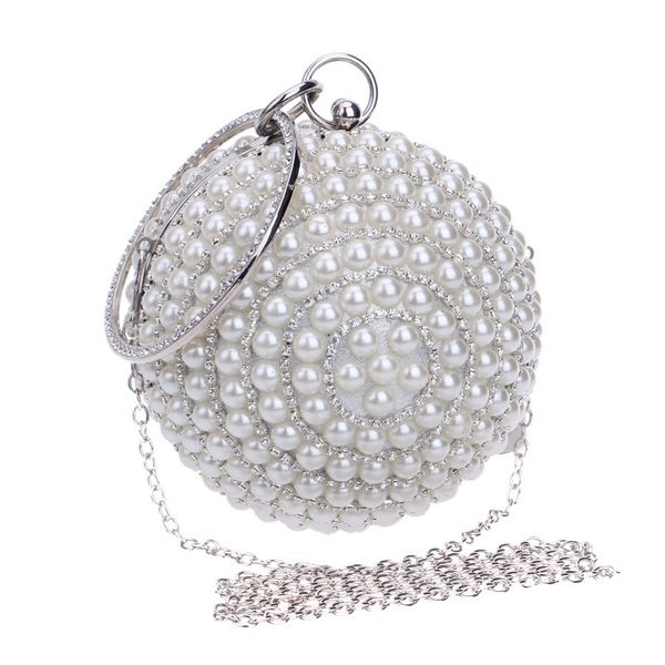 Sac de soirée perle de perle pour femmes Sekusa sacs d'embrayage sacs à main sacs de mariage à la main beige, assurance de qualité noire