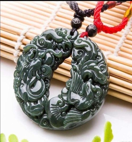 Select hetian jade qingyu dragon phoenix pendant lovers01236856728338503