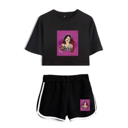 Selena Quintanilla Summer Women's Set Crop top à manches courtes + Shorts Sweat Suit Women Tracksuit Two Piece Toins Y2K Vêtements
